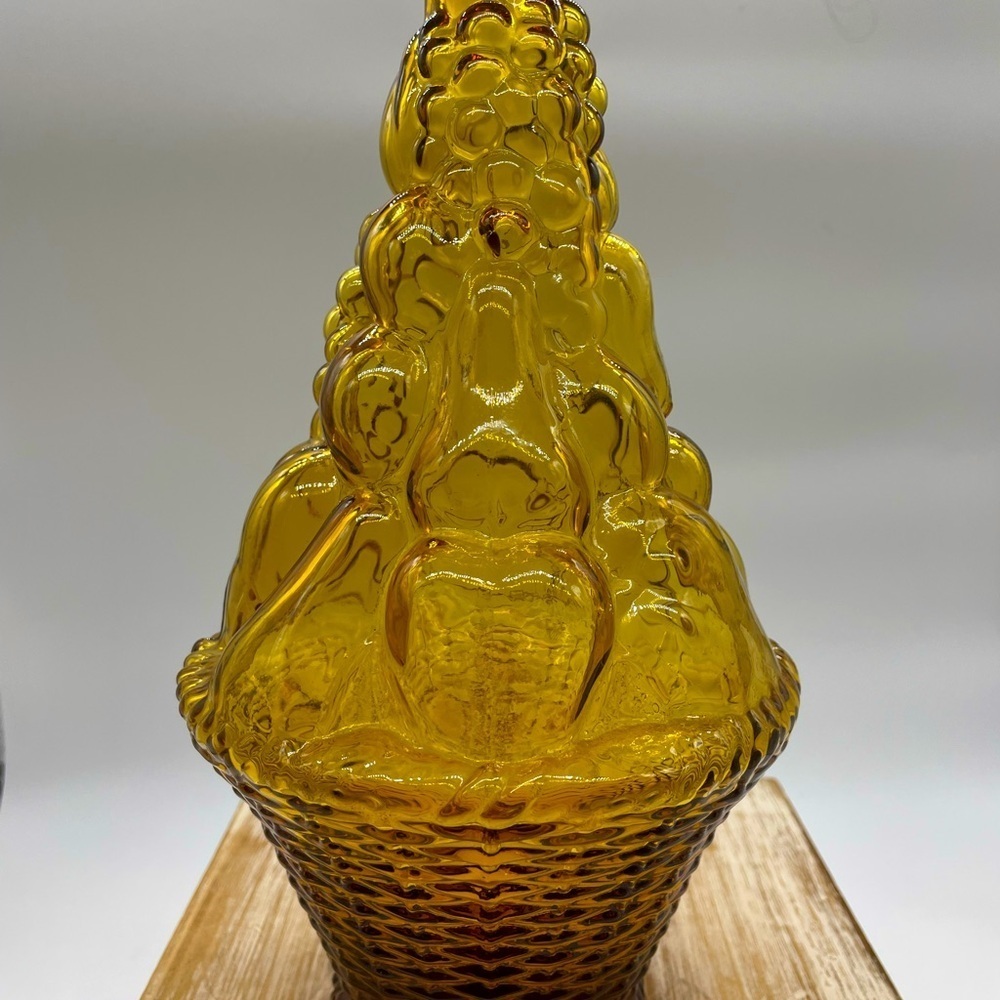 Vintage Empioli Amber Glass Fruit Basket Decanter—No stopper - Picture 2 of 7